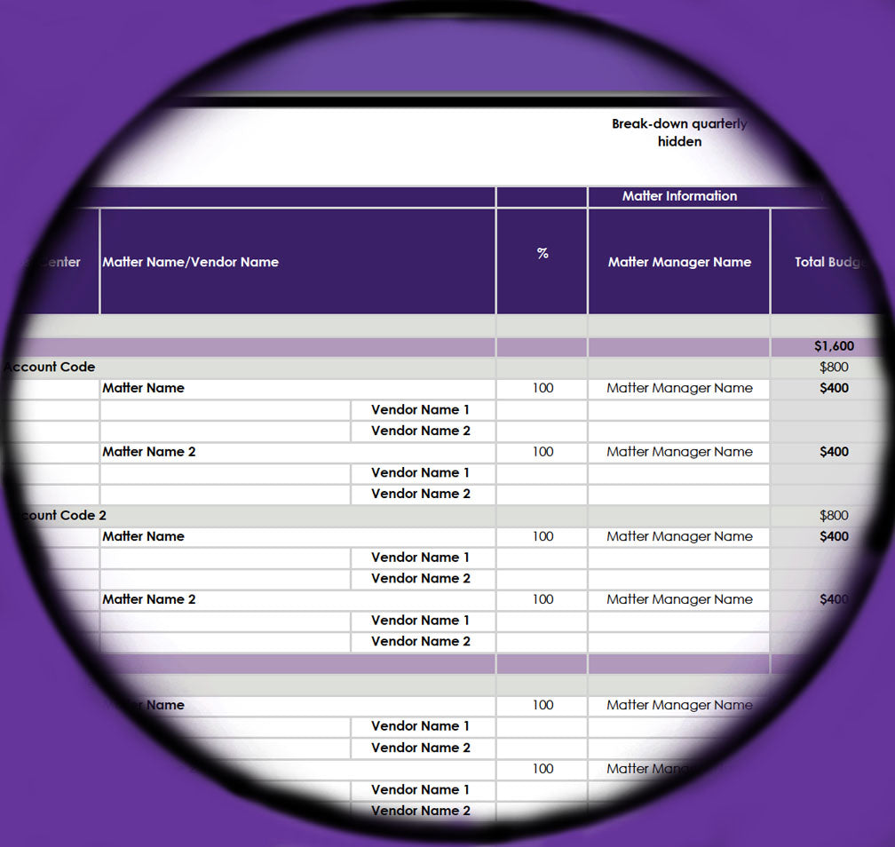Telescopic view of matter budgets report