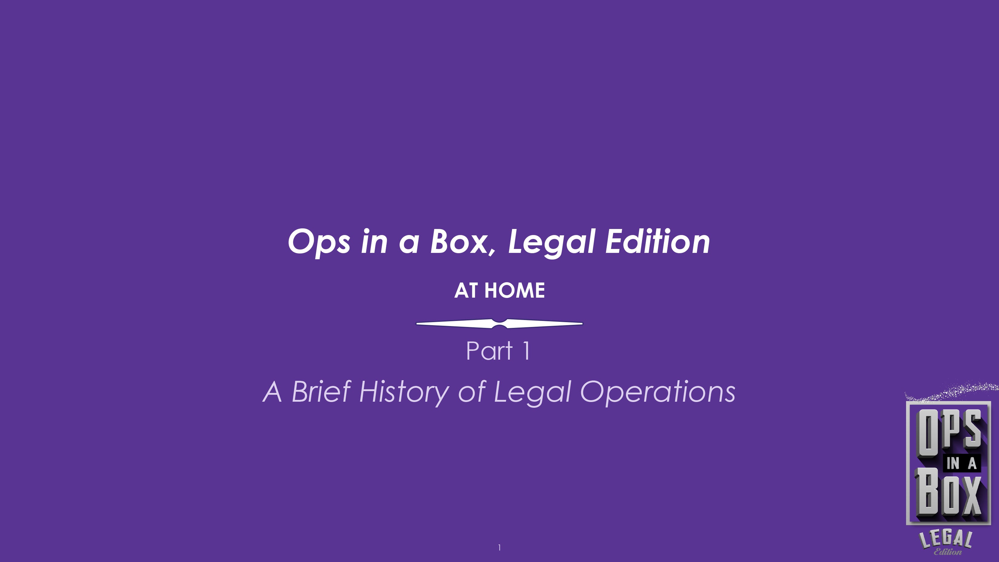 Title Card Ops in a Box, Legal Edition AT HOME