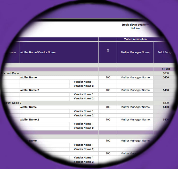 Law Department Budgets - Internal Chargebacks