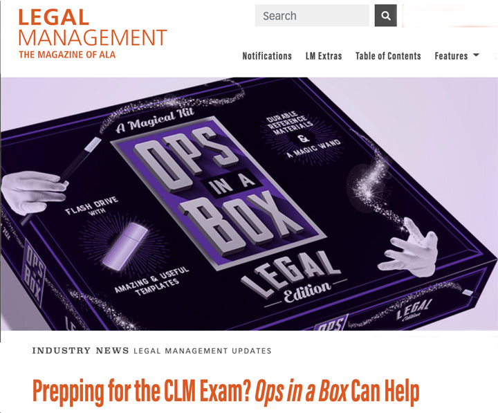 Screenshot of ALA Legal Management page featuring Ops in a Box, Legal Edition